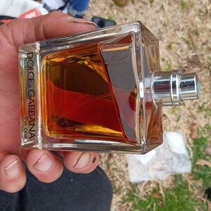 Dolce & Gabbana Men's Fragrance Bottle — Amber & Silver Accents